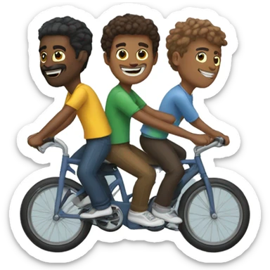 3 guys riding bikes sticker