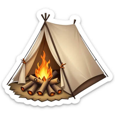 campfire next to a tent sticker