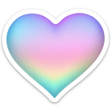 Pastel gradient hue iridescent heart sticker