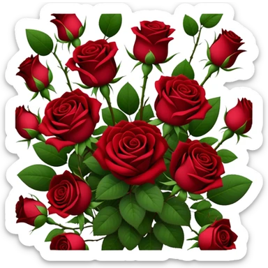 Bouquet of dark red roses sticker
