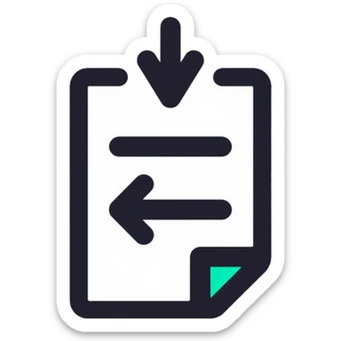 A document with a return arrow, representing a return policy sticker