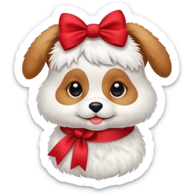 Cute puppy with bow sticker