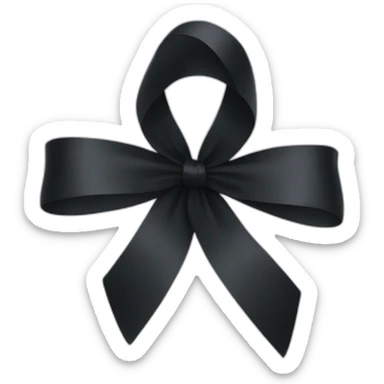 Black ribbon bow sticker