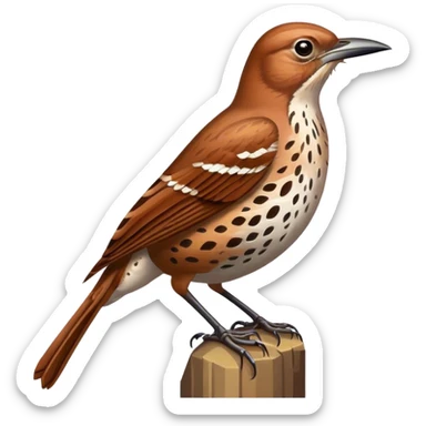 Brown thrasher bird realistic sticker