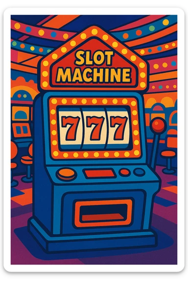 slot machine, vibrant casino style, colorful, lively, bright lights sticker
