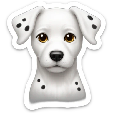White dog with black dots sticker