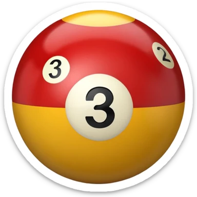 2 numbered billiard ball  sticker