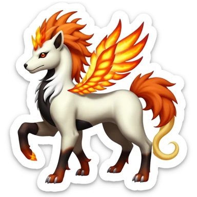 Shiny Exotic Gothic Rapidash-Houndoom-Arcanine-Pokémon-Fakémon-hybrid-creature sticker