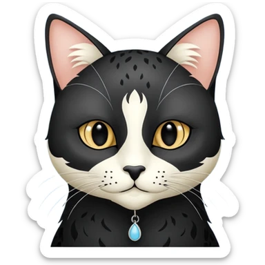 это должен быть юноша, одет в черную худи с балаклавой, которая закрывает только нос, рот, глаза цвета хамелион, но более коричневые, выглядит как зомби и еще немного длинные волнистые кудрявые волосы темно коричневого цвета, также добавь темный оттенок на задней фон sticker