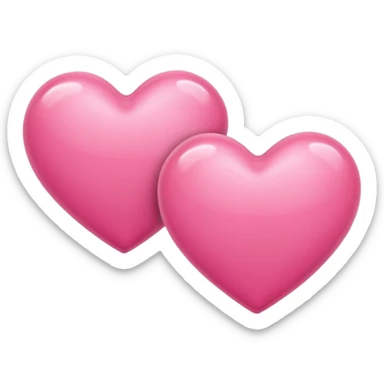 Two pink hearts sticker