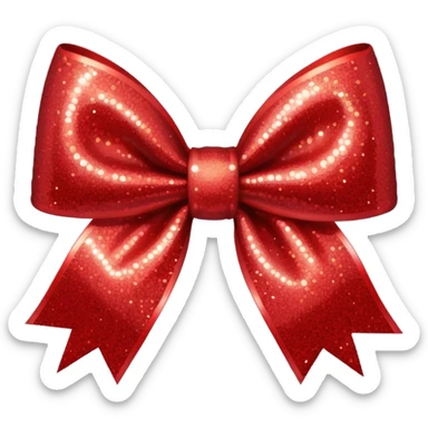 red glitter bow sticker