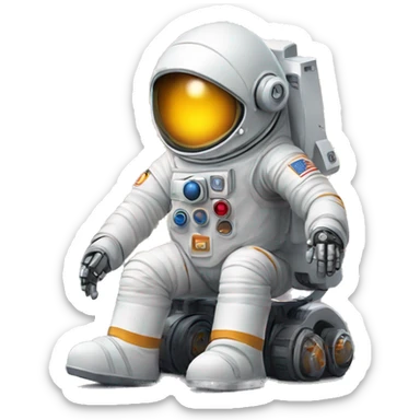 small bitcoin robot moon profit astronaut sticker