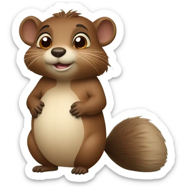 Pregnant female beaver in the style of zootopia  sticker