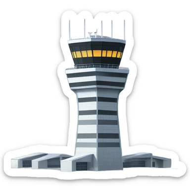 air traffic control tower, full size, modern, realistic sticker