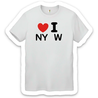 T-shirt with the inscription “I ❤️ NYW” sticker