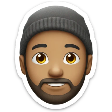 bearded boy in beanie portrait sticker