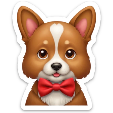 cute dog with a bow tie sticker