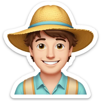 mr beast aka jimmy donaldson smilijg wearing his big stupid sunhat sticker