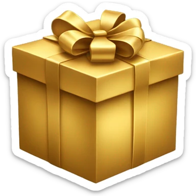 Golden gift box sticker