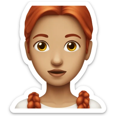 girl with long blood red hair sticker