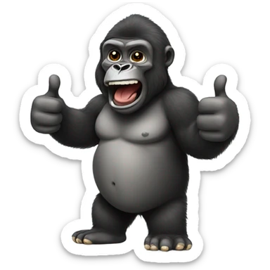 Gorilla with a thumbs up  sticker