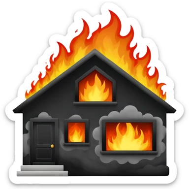 white home burning down sticker