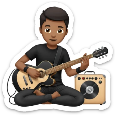 concert black Cable reels connected do a guitar man sticker