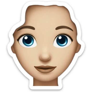 Blue eyed brunette, white woman, wavy hair sticker