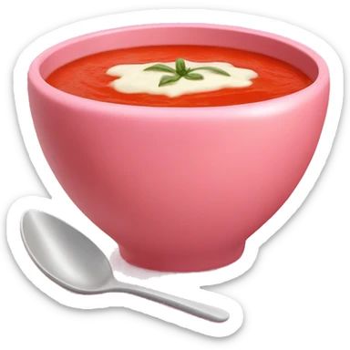 Tomato soup in a pink bowl ￼ sticker