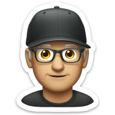 Tim Cook wearing a backwards hat sticker