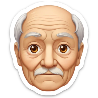 elderly grandfather with brown eyes sticker