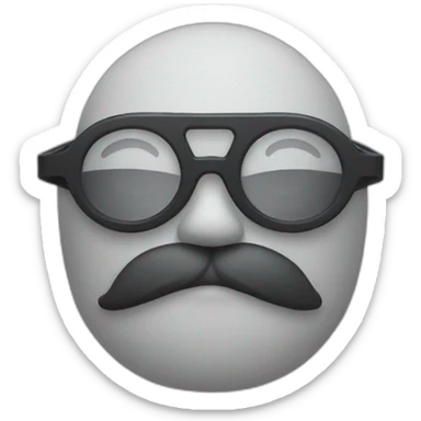 A Movi stone with glasses and smoke and sigma face sticker