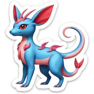 Salandit-Salamence-Sylveon-Umbreon-fusion-Pokémon-hybrid-creature  sticker