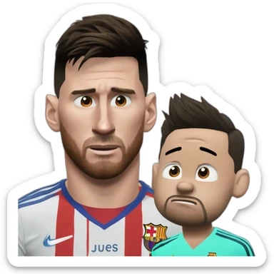 lionel messi crying in front of cristiano ronaldo sticker
