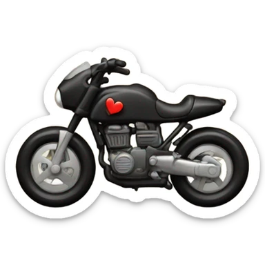 cookie heart with black motorbike  sticker
