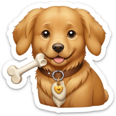 Dog with a bone in it’s collar  sticker