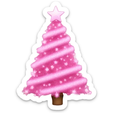 Pink Christmas tree  sticker
