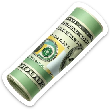 Money that is like a tube One dollar sticker