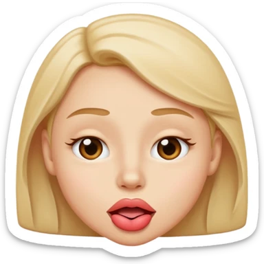 the literal kissing emoji whilst twinking but just wothout rhe heart: twinking amoji while kissing  sticker