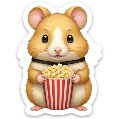 hamster holding pop corn sticker