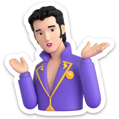 Elvis Presley rock star with iconic hairstyle, upper body sticker