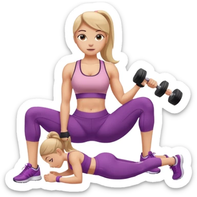 girl working out glutes abs workout sticker