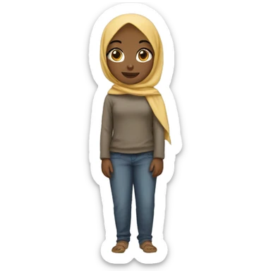 a girl with hijab that brown sticker