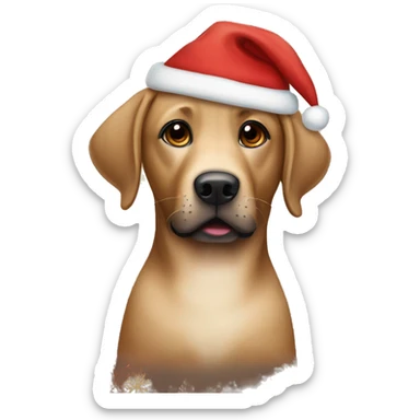 a brown labrador costumed for christmas sticker