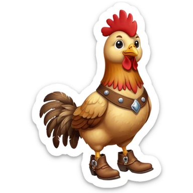 Chicken wearing cowboy boots  sticker