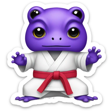 Purple frog in a karate gee sticker