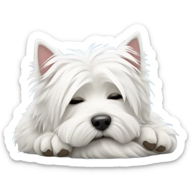 West highland white terrier sleeping  sticker