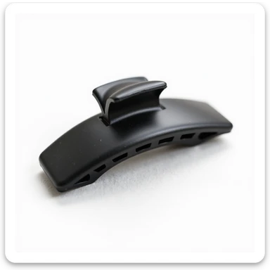 realistic hairclip made of matte black metal, photorealistic, isolated, no hair, neutral background sticker