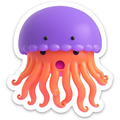 A scary crazy jellyfish sticker