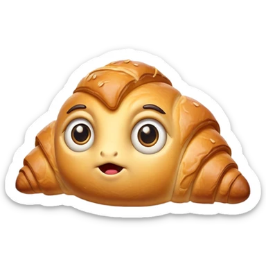 Croissant with eyes sticker